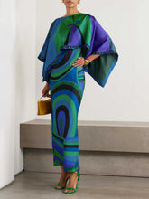 Unique Irregular Layered Printed Maxi Dress